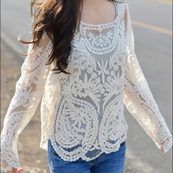 Sheer lace boho top - Picture 3 of 8